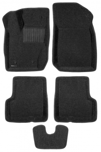 Коврики в салон Renault Duster  2010-2015, 3D ткань Euromat Business, Черный, Арт. EMC3D004200