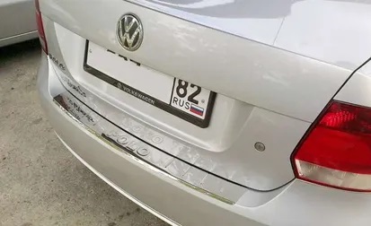 Накладка бампера Volkswagen Polo V 2009-2015 Седан  Сталь нерж.  Арт. 015.58.23