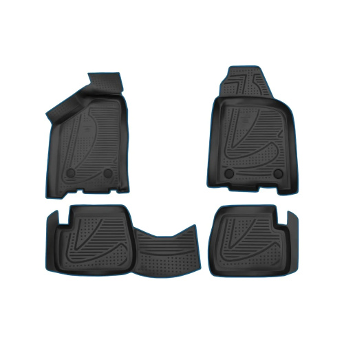 Коврики в салон LADA (ВАЗ) 2109, полиуретан 3D Element, Черный, синий кант Арт. KANTF900250E1BL