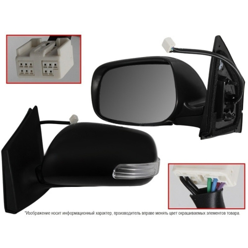 Зеркало боковое  Toyota Corolla (E140/E150) 2008-2013 FL Седан Обогрев/Рег-ка/Повт-ль пово-та/Скл-ние/9конт, слева (L) Арт. ST160081