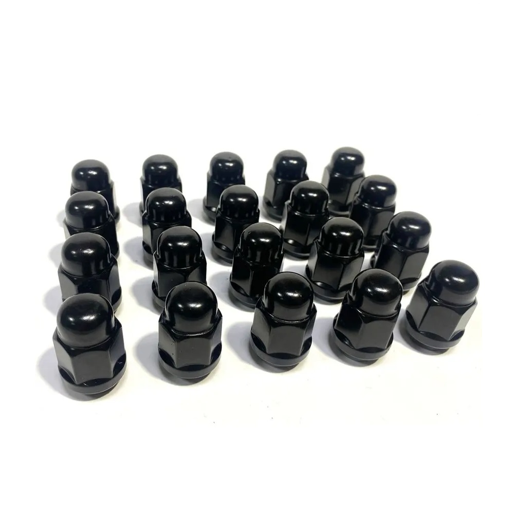Комплект гаек M12x1.5 Конус h-35мм закрытая, Черный хром, Ключ 19, Арт. KK401445HT/BC