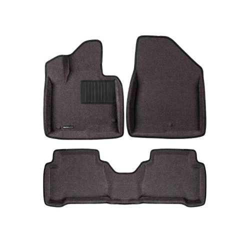Коврики в салон Hyundai Santa Fe (DM) 2012-2016, 3D ткань Euromat Business, Серый, Арт. EMC3D002723G