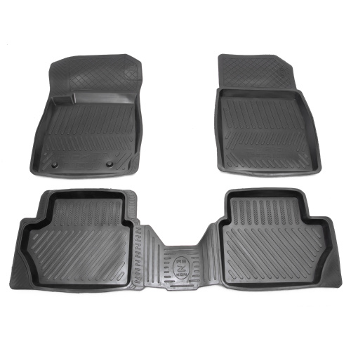 Коврики в салон Ford Fiesta (MK6) 2008-2012 5 дв., резина Rezkon, Черный, Арт. 1016005100
