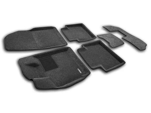 Коврики в салон EXEED VX 2021-, 3D ткань Euromat Business, Серый, 3 ряда Арт. EMC3D001424G