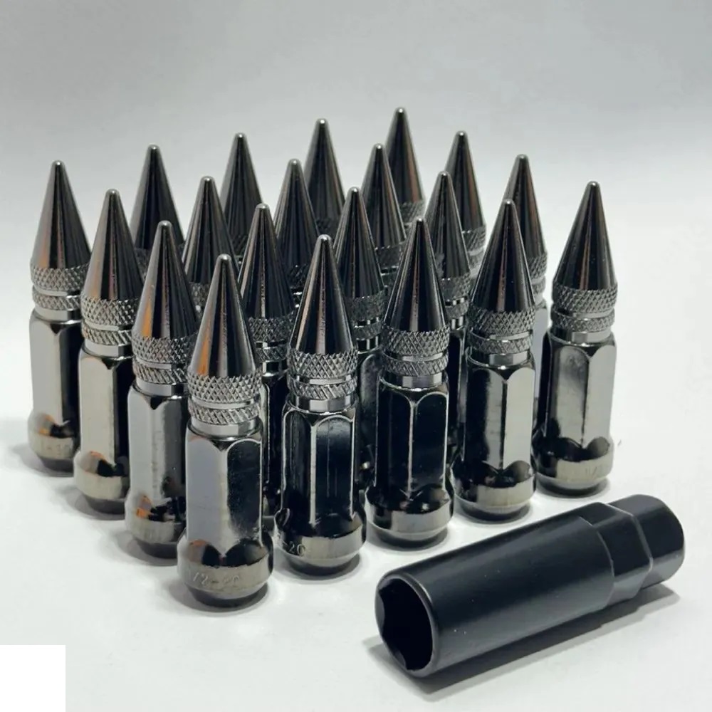 Комплект гаек М1/2-20 Конус h-80мм закрытая, Радужный титан, Ключ 17, Арт. KK911942SD/TI