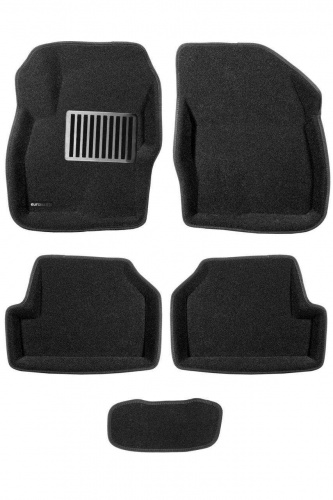 Коврики в салон Ford Focus  2004-2008 Хэтчбэк 3 дв., 3D ткань Euromat LUX, Черный, Арт. EM3D-002214