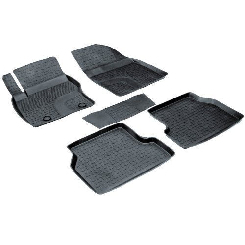 Коврики в салон Ford Focus  2004-2008 Хэтчбэк 3 дв., резина Seintex выс. борт, Черный, Арт. 01222