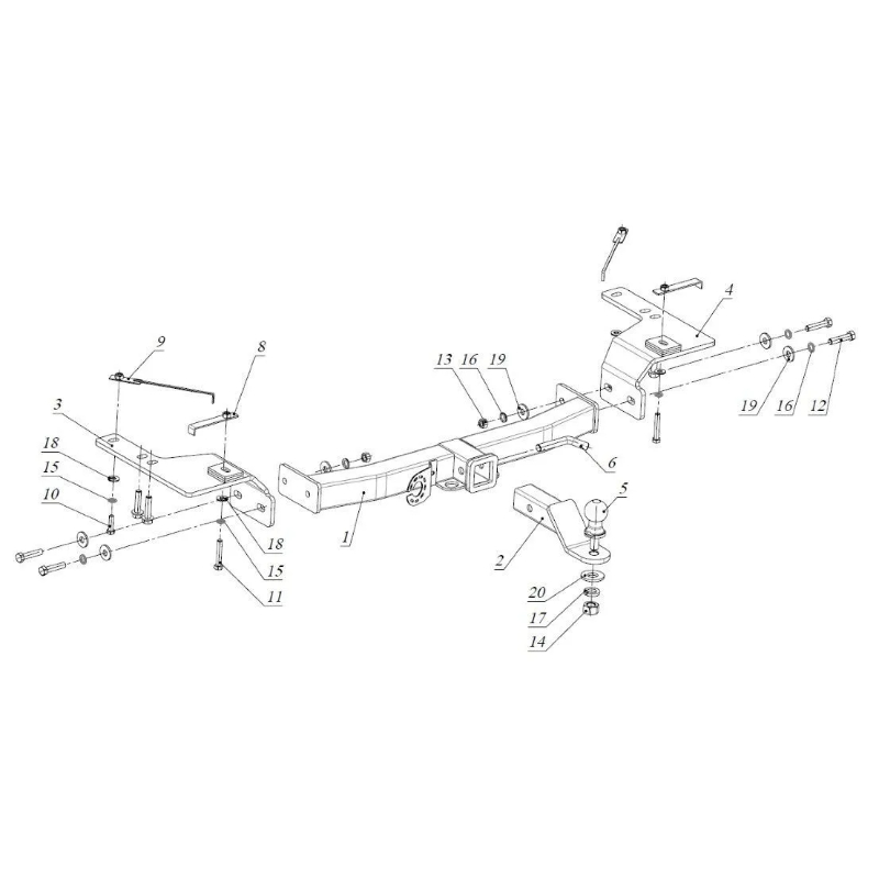 Фаркоп Toyota Land Cruiser 200 2007-2012 с хром. накладкой, E с антистуком БИЗОН Арт. FA0859ENAK