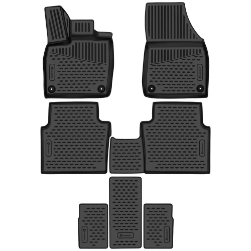 Коврики в салон Volkswagen ID.6  2021-, полиуретан 3D Element, Черный, 6 мест Арт. ELEMENT3DA67270210K