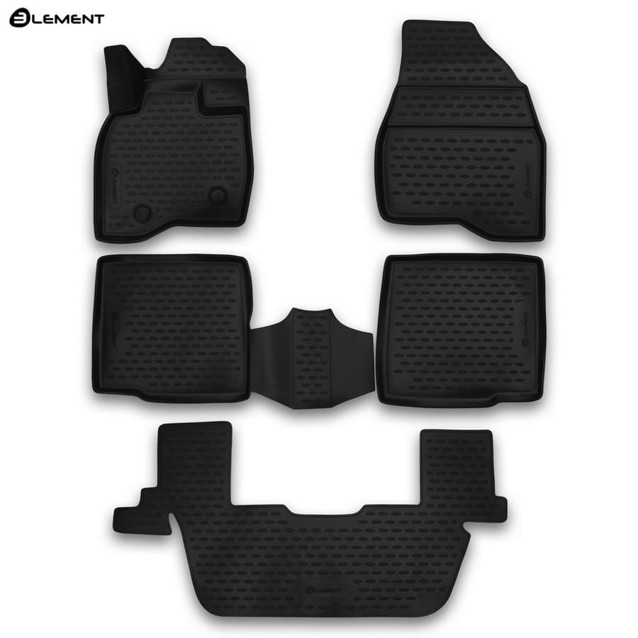 Коврики в салон Ford Explorer (U502) 2010-2016, полиуретан 3D Element, Черный, для V-3,5 Арт. ELEMENT3D1676210k