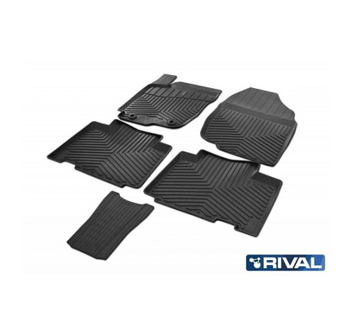 Коврики в салон Toyota RAV4 (XA40) 2012-2015, литьевые Rival, Черный, Арт. 65706001
