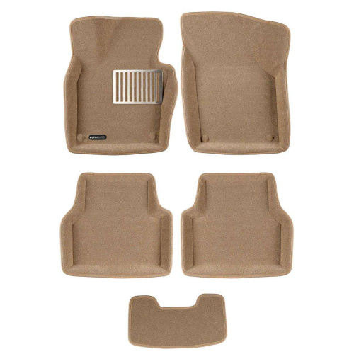 Коврики в салон Volkswagen Tiguan  2007-2011, 3D ткань Euromat LUX, Бежевый, Арт. EM3D005419T
