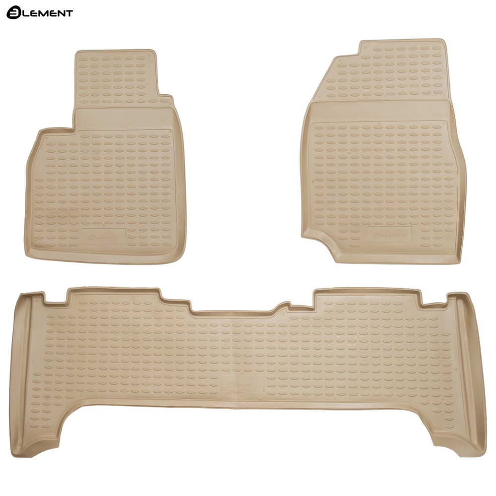 Коврики в салон Toyota Land Cruiser 100 1998-2002, полиуретан Element, Бежевый, Арт. NLC.48.06.212k