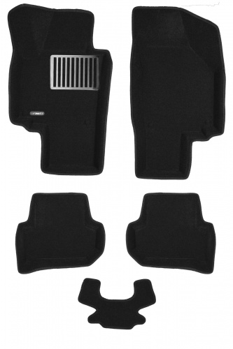 Коврики в салон Skoda Yeti  2009-2014, 3D ткань Euromat LUX, Черный, Арт. EM3D004511