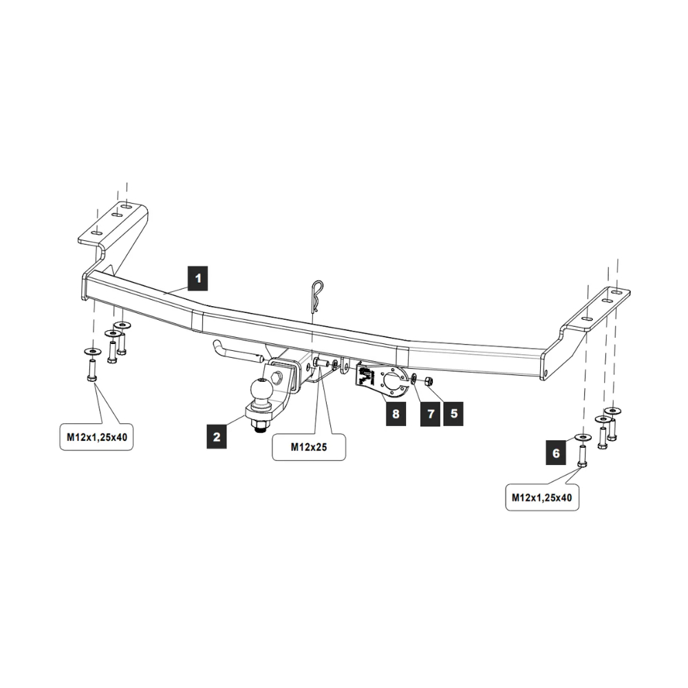 Фаркоп Infiniti JX 2012-2014 (E с антистуком) TOWRUS Арт. 159353
