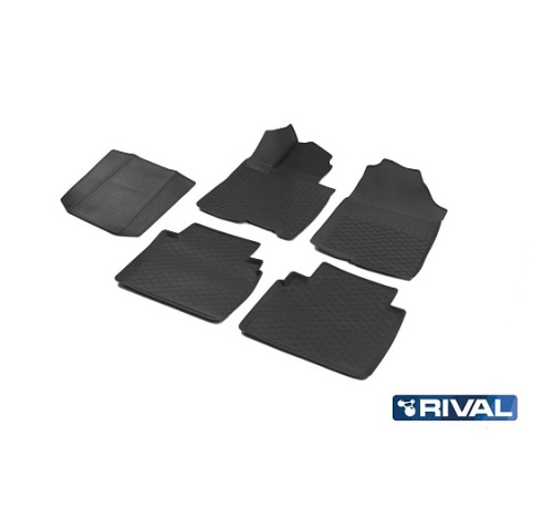 Коврики в салон Hyundai Tucson (NX4) 2020-, полиуретан 3D Rival, Черный, Арт. 12309003