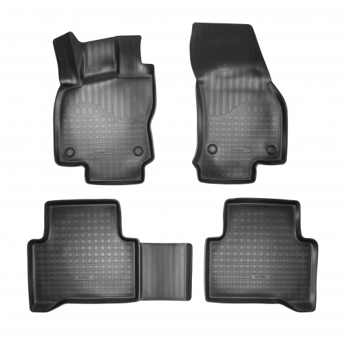 Коврики в салон Volkswagen Touran  2015-2023, полиуретан 3D Norplast, Черный, Арт. NPA11C95755