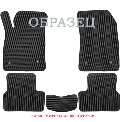 Коврики в салон Honda Civic 2021-2023, EVA Klever с черным кантом, Черный, Арт. EVA.B.0501804322110K