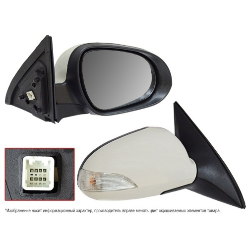 Зеркало боковое  Hyundai Elantra (HD) 2006-2010 Обогрев/Рег-ка/Повт-ль пово-та/6конт, справа (R) Арт. STHN28940A1