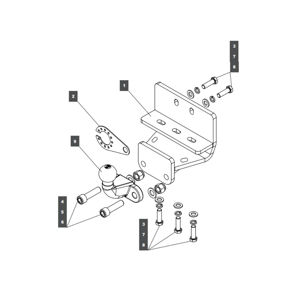 Фаркоп Toyota Land Cruiser 300 2021- BALTEX Арт. 249471