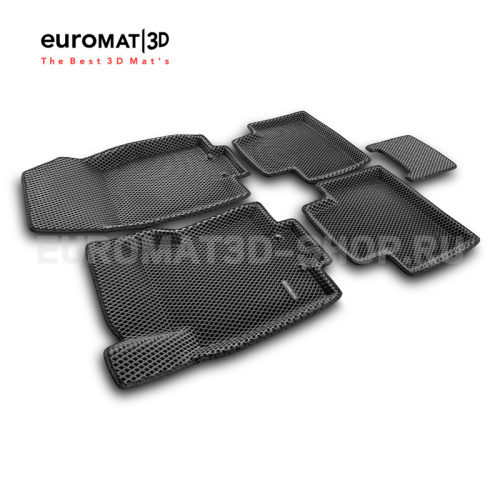 Коврики в салон Nissan X-Trail (T32) 2017-2022 FL, 3D ткань Euromat LUX, Бежевый, Арт. EM3D003724T