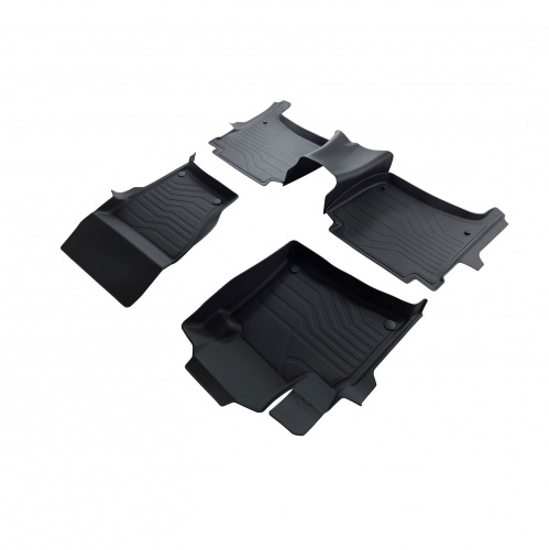 Коврики в салон Volkswagen Touareg  2010-2014, резина 3D SRTK LUX, Черный, 4-х зонный климат Арт. 3D.VW.TOUAR.4Z.10G.08X16