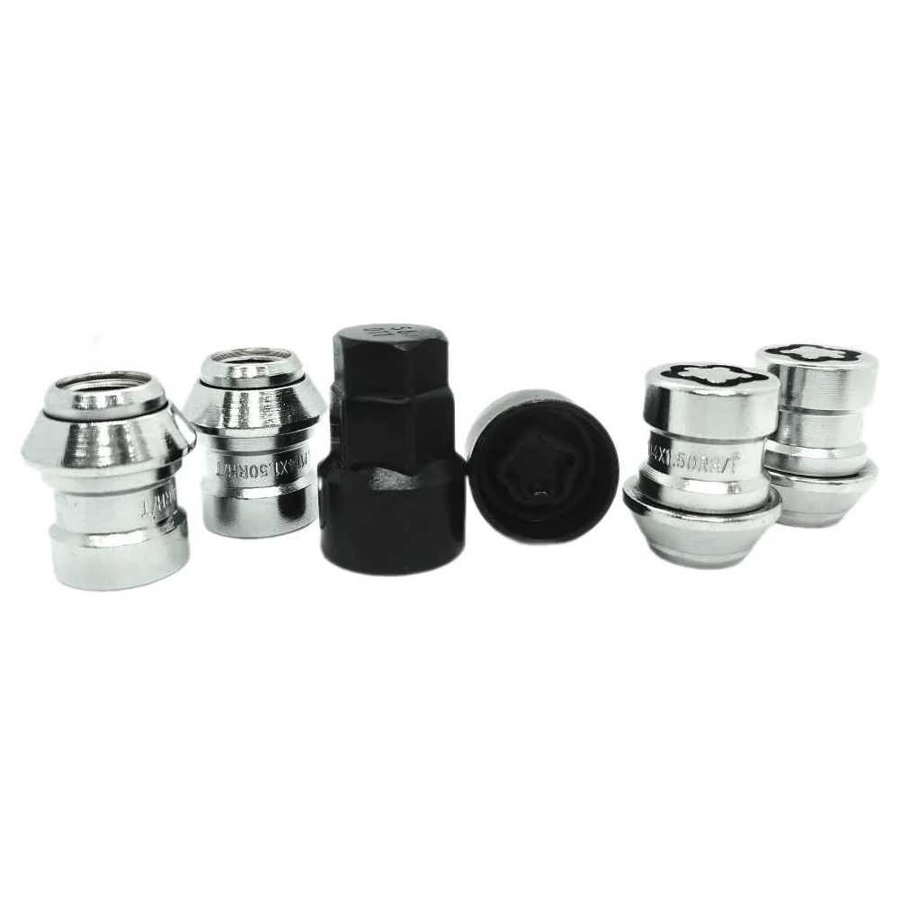 Гайки секретные M14x1.5 Конус h-51мм закрытая, Хром, Ключ 17-19, Арт. C726448(51L)EM-2Key