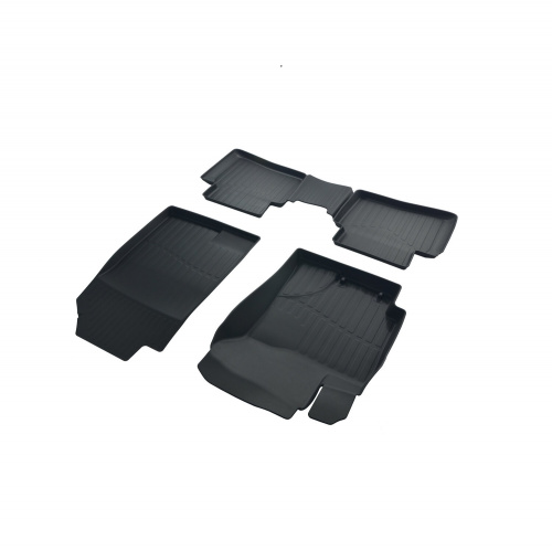 Коврики в салон Hyundai Solaris  2017-2020, резина 3D SRTK LUX, Черный, Арт. 3D.KI.RI.17G.02077
