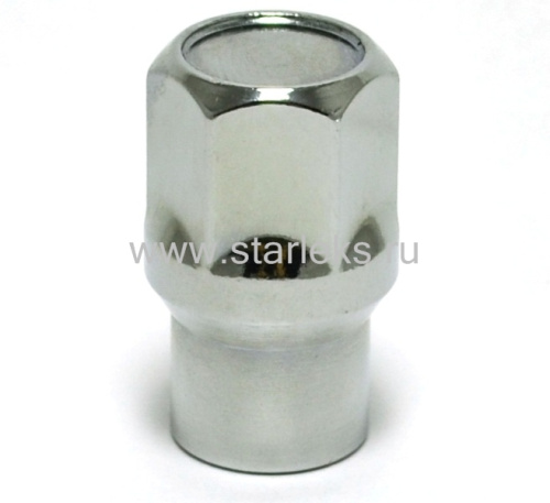 Гайка колеса M14x1.5 Конус с носиком h-36мм закрытая, Хром, Ключ 19, Арт. D1001415