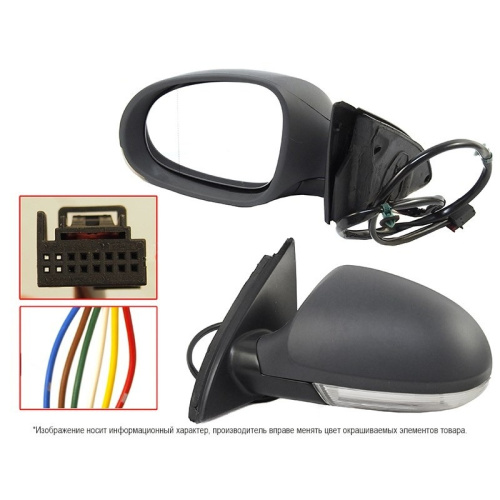 Зеркало боковое  Volkswagen Passat (B6) 2005-2010 Универсал Обогрев/ Повторитель поворота/ 6 контактов, слева (L) Арт. STVWA89402