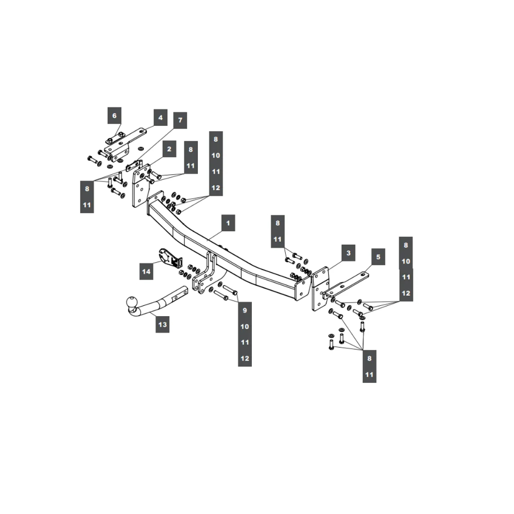 Фаркоп Nissan X-Trail (T32) 2013-2019 BALTEX Арт. 159347