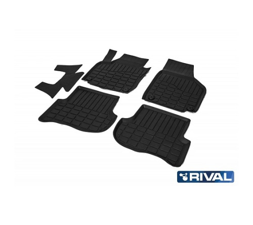 Коврики в салон Skoda Yeti  2009-2014, литьевые Rival, Черный, Арт. 65103001