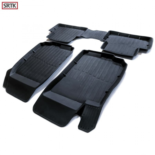 Коврики в салон Ravon R4 2016-2020, резина 3D SRTK Premium, Черный, Арт. PR.RV.R4.16G.02X44