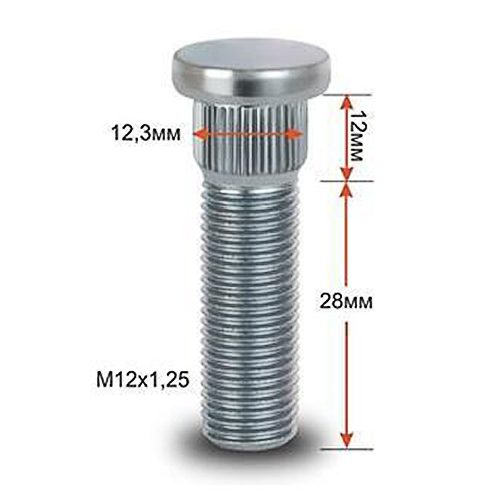 Шпилька забив. CRP123B28 M12X1,25 длина рез.части 28мм Цинк