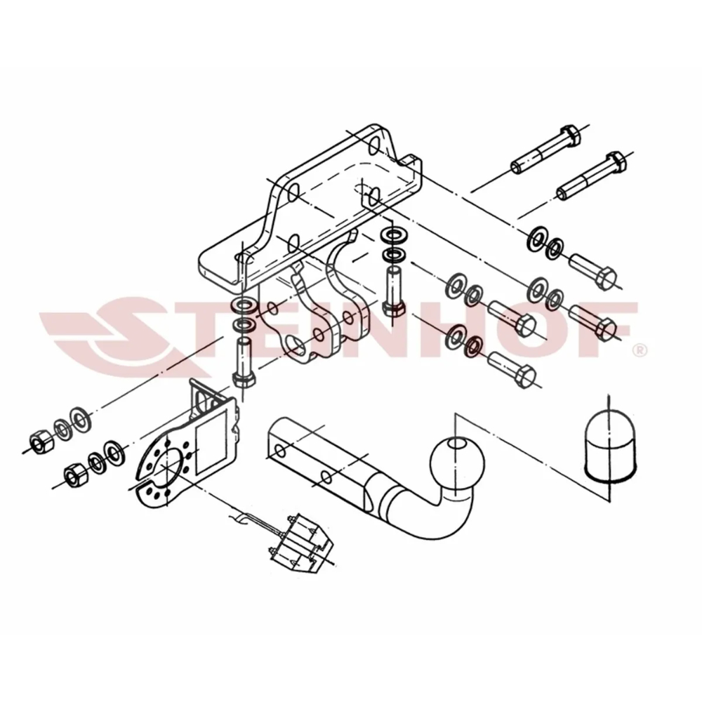 Фаркоп Toyota Land Cruiser Prado (J120) 2002-2007 3 дв. Steinhof Арт. T163