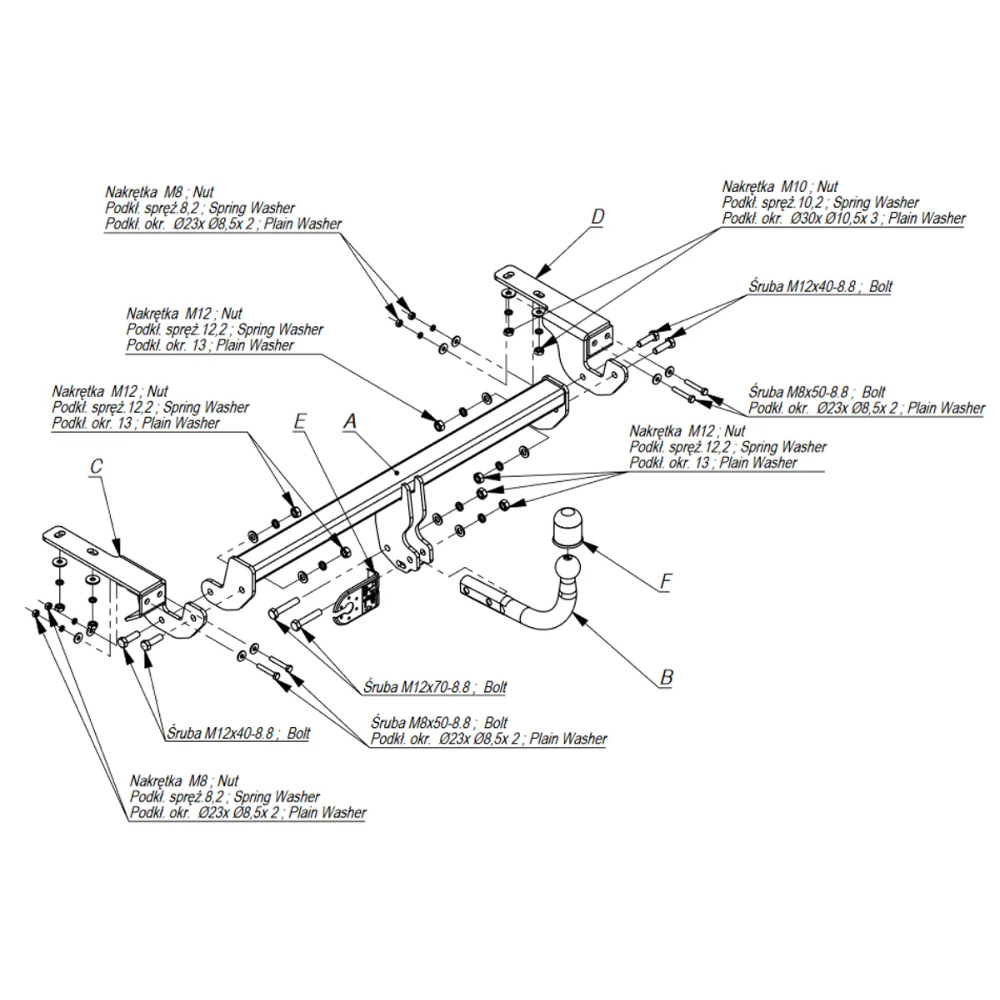 Фаркоп Citroen C4 II 2010-2016 Хэтчбэк 5 дв. IMIOLA Арт. C033