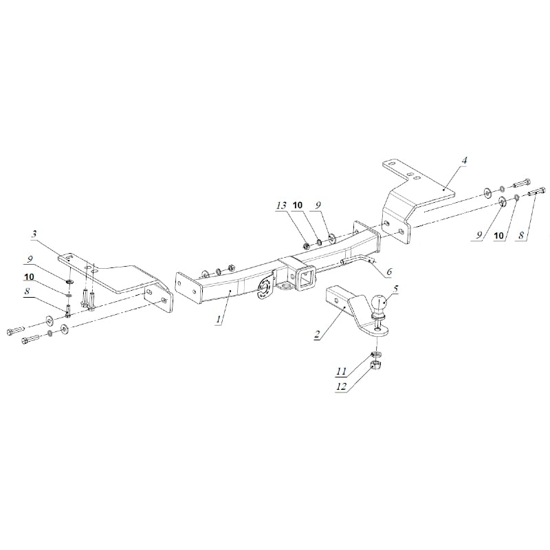 Фаркоп Haval H6 I 2014-2020 (E с антистуком) БИЗОН Арт. FA0240EAK