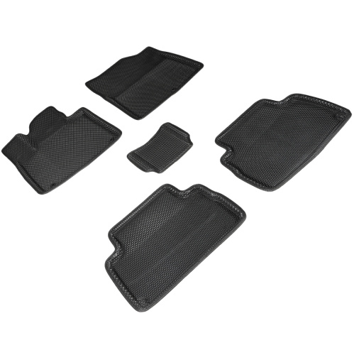 Коврики в салон Hyundai Santa Fe (TM) 2020-2024 FL, 3D EVA Seintex "сота", Черный, Арт. 96824
