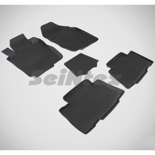 Коврики в салон Toyota RAV4 (XA30) 2005-2010, резина Seintex выс. борт, Черный, Арт. 82620