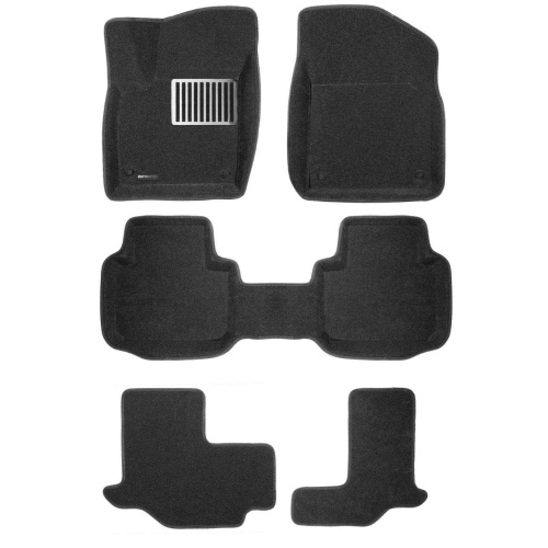 Коврики в салон Volkswagen Teramont  2017-2022, 3D ткань Euromat LUX, Черный, на 3 ряда Арт. EM3D0054101