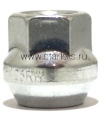 Гайка колеса M12x1.25 Сфера h-19мм открытая, Цинк, Ключ 17, Арт. 300044B/HT