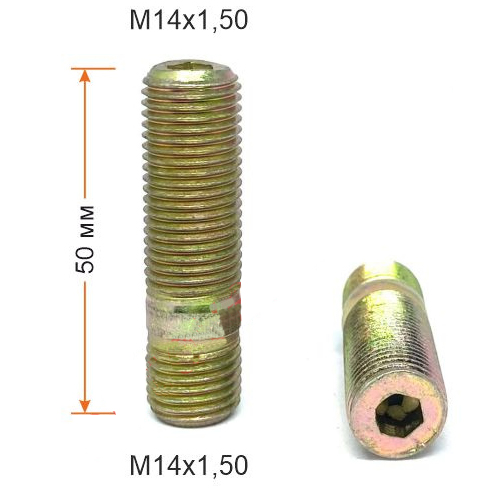 Шпилька рез. PRDD50 M14X1,50X50мм Цинк вход М14х1,50 выход М14х1,50