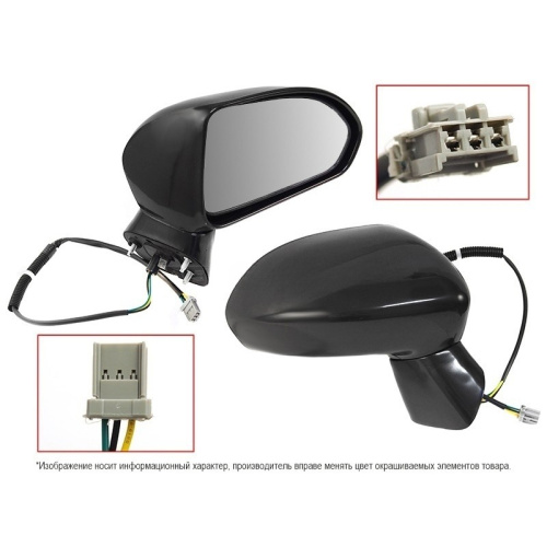 Зеркало боковое  Honda Fit I 2001-2008 Рег-вка/3конт/HBK , справа (R) Арт. STHD75940A1