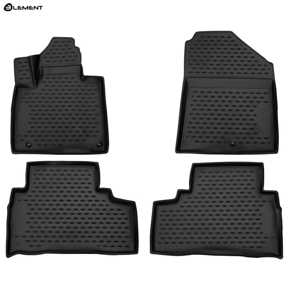 Коврики в салон Kia Sorento Prime (UM) 2014-2017 , полиуретан 3D Element, Черный, Арт. CARKIA00001