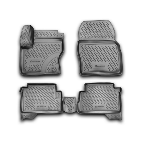 Коврики в салон Ford Kuga  2008-2013, полиуретан Element, Черный, крепёж под кнопку Арт. CARFRD00009k