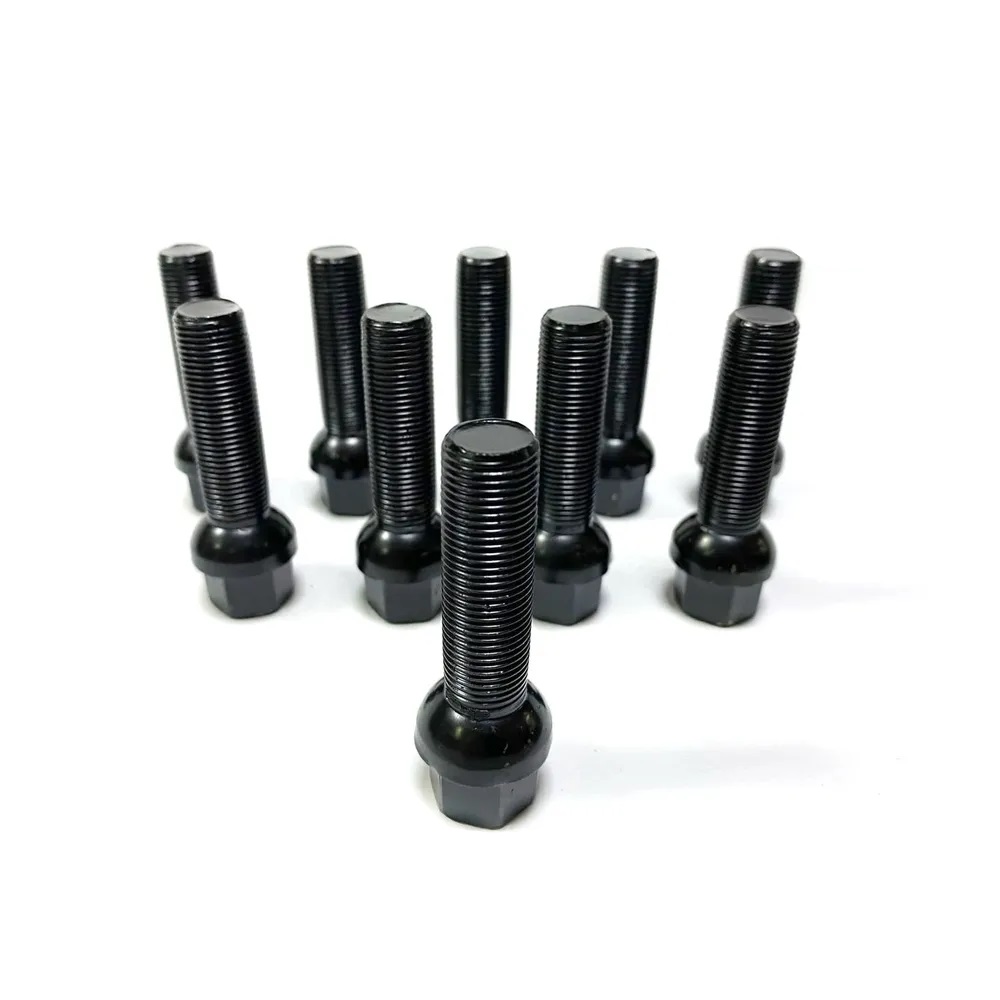 Болт колёсный M14x1.25 Сфера L-45мм Черный, Ключ 17, Арт. S17F45(R14)BC