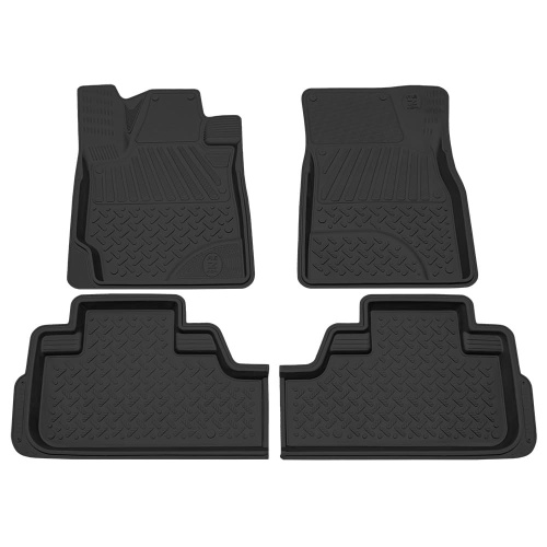 Коврики в салон Toyota Highlander (U50) 2013-2016, резина Rezkon, Черный, Арт. 1034020200