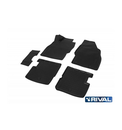 Коврики в салон Opel Corsa  2006-2010 5 дв., полиуретан 3D Rival, Черный, Арт. 14203001