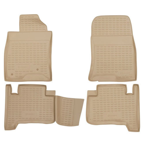 Коврики в салон Toyota Land Cruiser Prado (J120) 2002-2007 5 дв., полиуретан Element, Бежевый, Арт. NLC4801212K