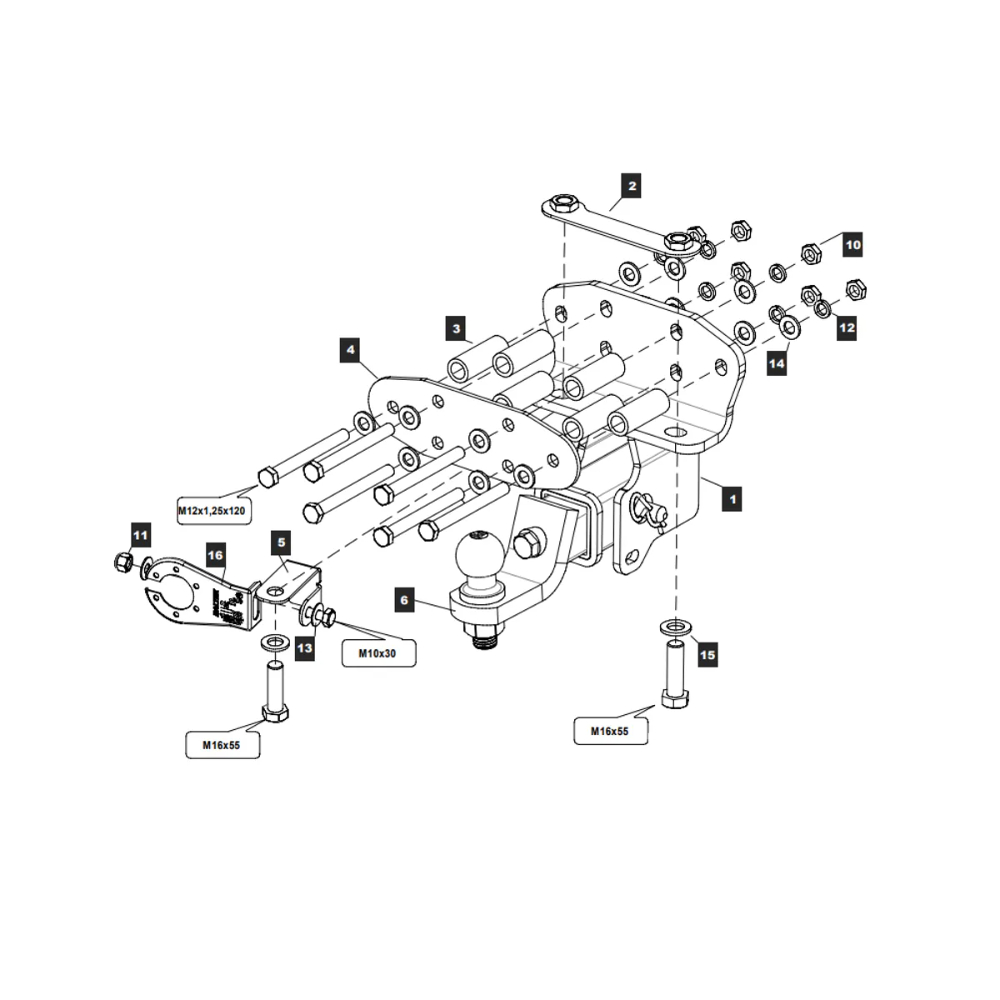 Фаркоп Toyota Land Cruiser 200 2007-2012 (E с антистуком) TOWRUS Арт. 229422